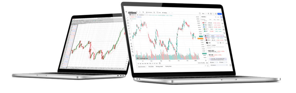 Trading dashboard showing charts and data analysis